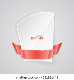 Design vector banner isolated on white background. Creative forms