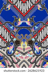 padrão de batik de vetor de design sem emenda