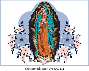 design vector beautiful girl lady marry guadalupe 