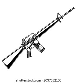 design vector black and white gun m16 a1