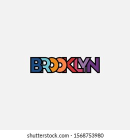 Design vector of brooklyn new york city usa america colorful