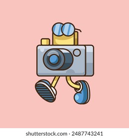 Design a vector of a camera for shooting in pastel colors