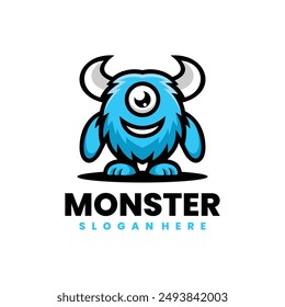Design vector cartoon monster logo