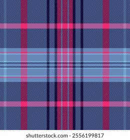 Design vector check seamless, diagonal plaid texture pattern. Choose background tartan fabric textile in dark and blue colors palette.