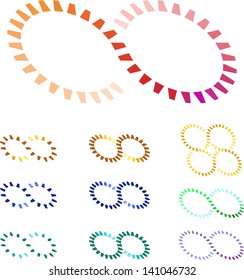 Design vector circular gears logo element. Colorful abstract loading pattern. You can use the machinery, factories, games, app, clock, electronic or creative design concepts.