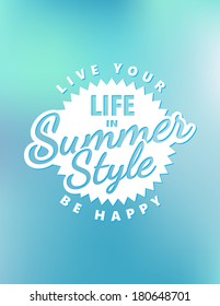 design vector classic summertime travel advertisement with sticker design component pattern on blur green background design trip drive classic vacation summertime scenery star tour abstract scene trav