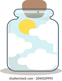 design vector cloud in a bottle