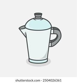 Design vector coffee pot in white background