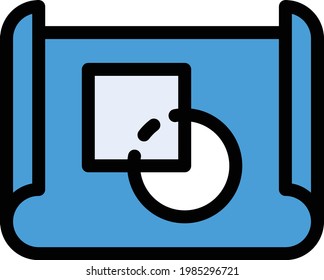 icono de línea de color de vector de diseño