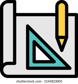 icono de línea de color de vector de diseño