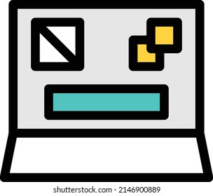 icono de línea de color de vector de diseño