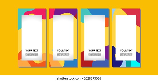Vector de diseño colorido para la revista de afiches de pancartas Redes sociales con geometría y patrón de curvas
