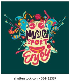 design vector colorful sport and music poster