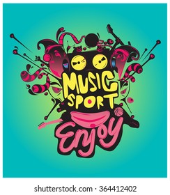 design vector colorful sport and music poster