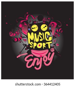 design vector colorful sport and music poster
