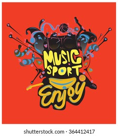 design vector colorful sport and music poster