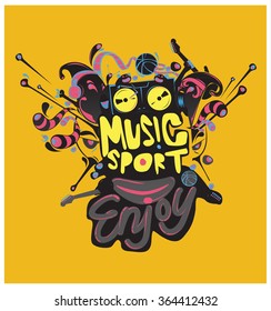 design vector colorful sport and music poster