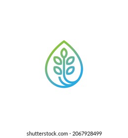 Designvektor. Kombination von Pflanzen in tropfendem Wasser.