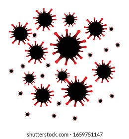 design vector corona virus collection with red gradations