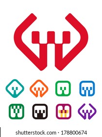Design vector crown logo element. Grown seedlings pattern, Abstract icon set. You can use in the financial, chips, electronics, agriculture, and music concept of pattern. 
