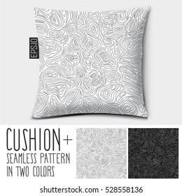 Design vector cushion.
Isolated pillow with seamless pattern. in two colors.