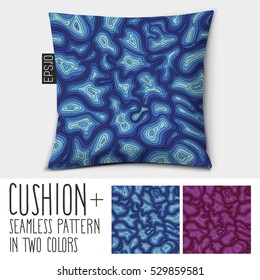 Design vector cushion (pillow).
Isolated cushion with seamless pattern. in two colors.