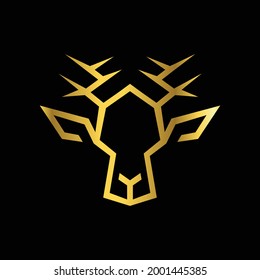 Diseño Vector Deer Gold con estilo de arte de línea