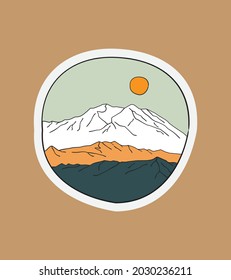 Design Vector Of Denali National Park For Badge Design, Emblem, T-shirt Art, Tee Design