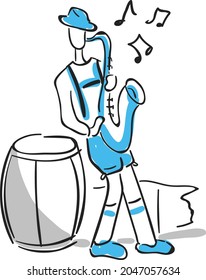 Design vector doodle art dance music man women couple 