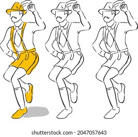 Design vector doodle art dance music man women couple 