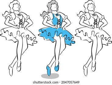 Design vector doodle art dance music man women couple 