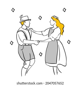 Design vector doodle art dance music man women couple 