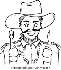 design vector doodle art drawing chef 