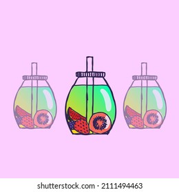 design vector doodle art illustration fruit impulse water healty drink