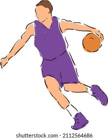 design vector doodle art illustration of type sport basketball 