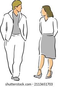 diseño vectorial doodle ilustración de historia amor hombres y mujeres