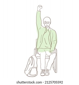 design vector doodle art illustration of  waiting for something