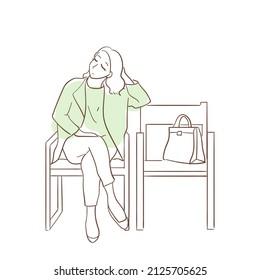 design vector doodle art illustration of  waiting for something