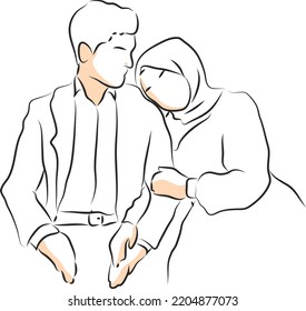 ilustración de arte de dibujos vectoriales de diseño celebración de bodas
