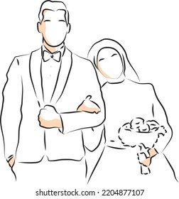 Design-Vektorgrafik-Illustration Hochzeitsfeier