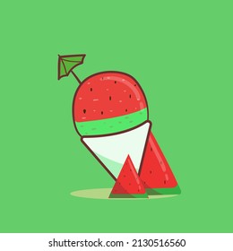 Design Vector Doodle Art Line Illustration Of Snow Cone