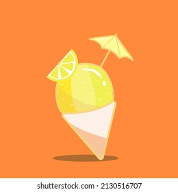 design vector doodle art line illustration of snow cone