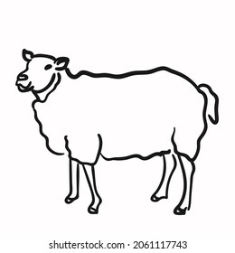 Design-Vektordoodle-Ziegenlamm 