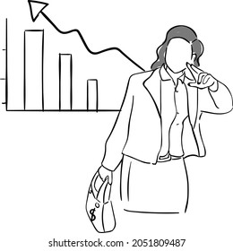design vector doodle illustration drawing line businesswoman