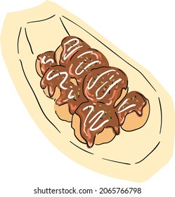 design vector doodle illustration food chocolate balls