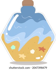 design vector doodle landscape in bottle