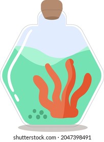 design vector doodle landscape in bottle