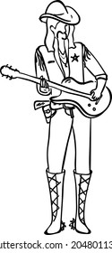 design vector doodle line art illustration men and women happy play the music country 