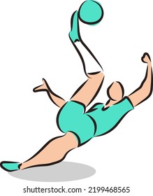 Design vector doodle line art player soccer 