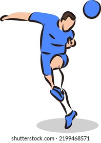 Design vector doodle line art player soccer 
